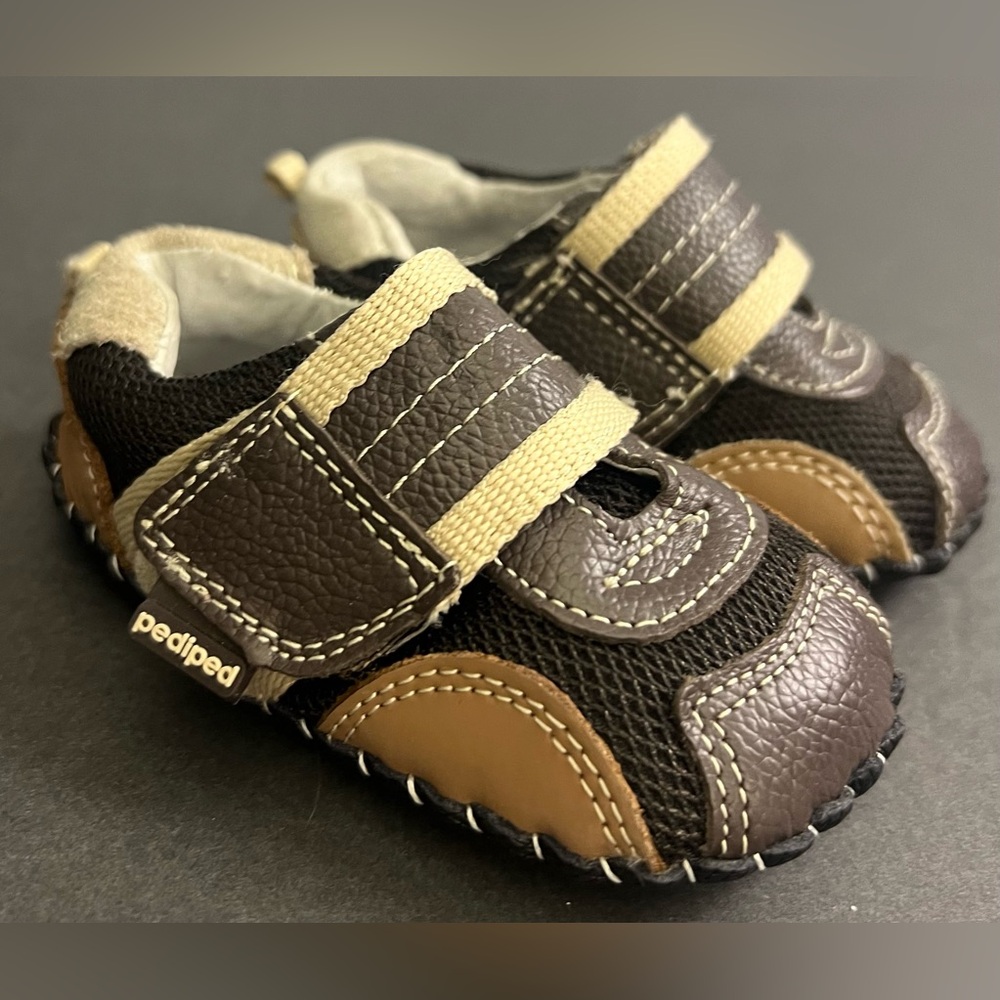 Pediped- Original Adrian, Brown/Tan, Size:6-12 months, Leather sole